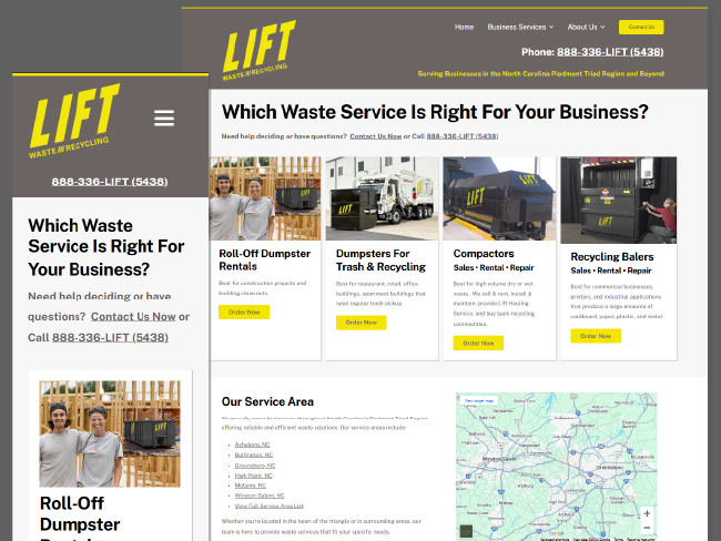 waste management website for lift waste and recycling