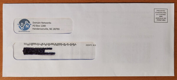 domain networks scam alert