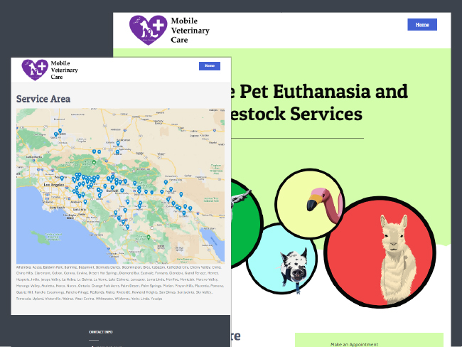 veterinary website design for ES Mobile Vet