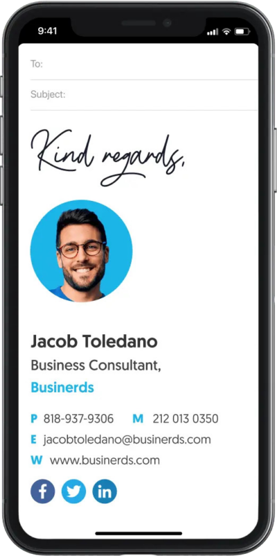 mobile email signature